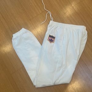 White adidas sweatsuit pants